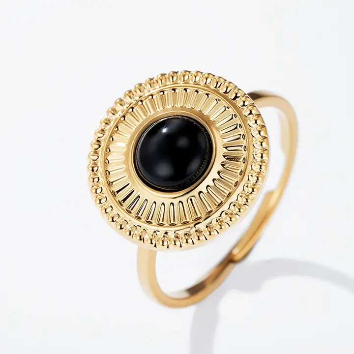 bague acier inoxydable noir