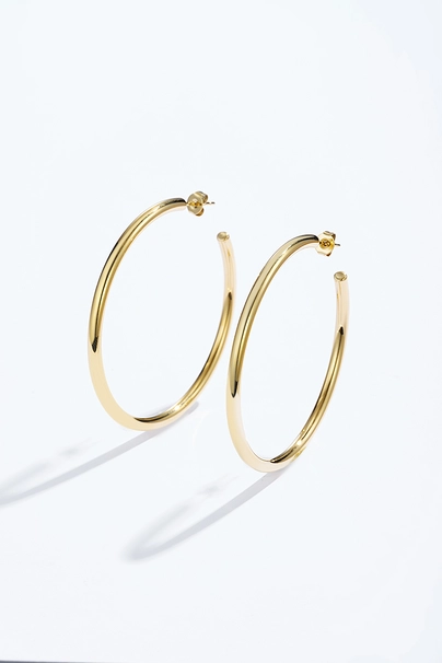 Boucles d'oreilles créole en acier inoxydable doré