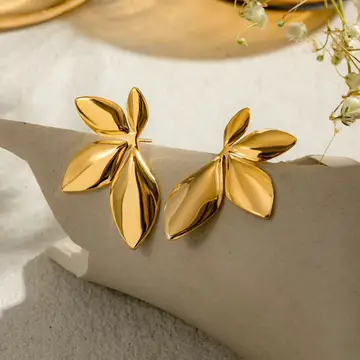 Boucles d’oreilles fleurs en acier inoxydable