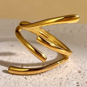 bague forme géométrique en acier inoxydable