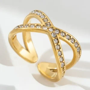 bague croisée en acier inoxydable
