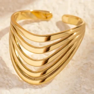 bague moderne en acier inoxydable