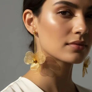 boucles d'oreilles pendante en acier inoxydable