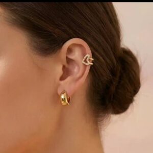 Earcuff ou bague d'oreille en acier inoxydable strass