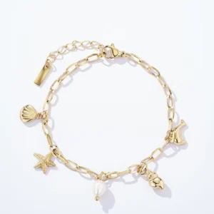 Bracelet charms avec breloques coquillages