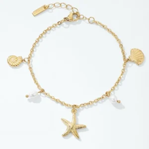 Bracelet perle blanche et étoile