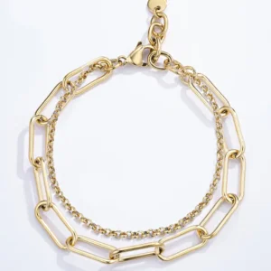 Bracelet double en acier inoxydable