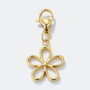 Charms fleurs en acier inoxydable
