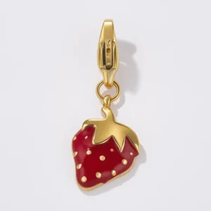Charms fraise acier inoxydable
