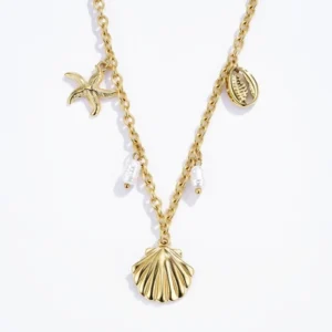 Collier coquillage acier inoxydable