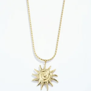 Collier soleil en acier inoxydable