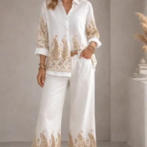 Ensemble pantalon brodée