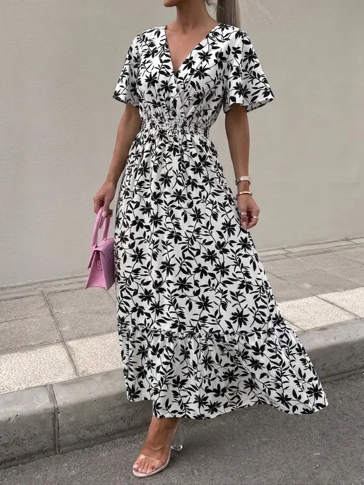 Robe longue à fleur